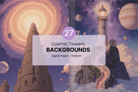 Download Cosmic Towers Background Bundle - Premium Bundle