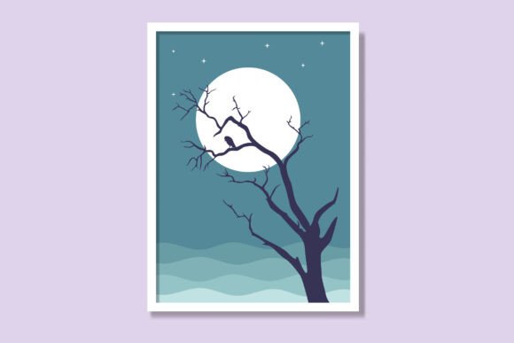 Download Natural View Landscape Moon Poster. - Moon poster Collection