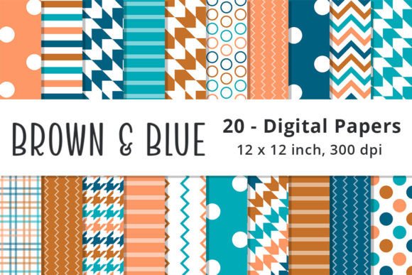 Download Blue and Brown Digital Paper Backgrounds - Brown digital paper Collection