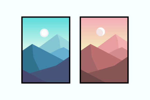 Download Mountain Boho Sun and Moon Poster - Moon poster Collection