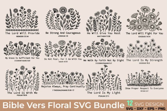 Download Bible Verse Floral SVG Bundle - Floral svg Collection
