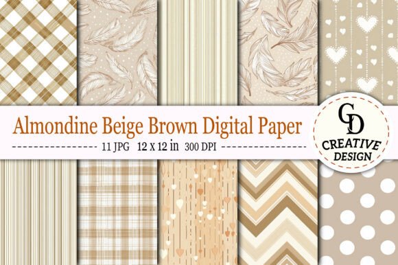 Download Almondine Beige Brown Digital Paper - Premium Resources